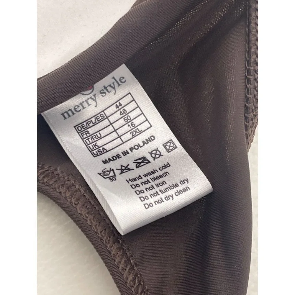 NWT Merry Style Barbados Brown Ombré Two Piece Swimsuit / Bikini Size XXL <3